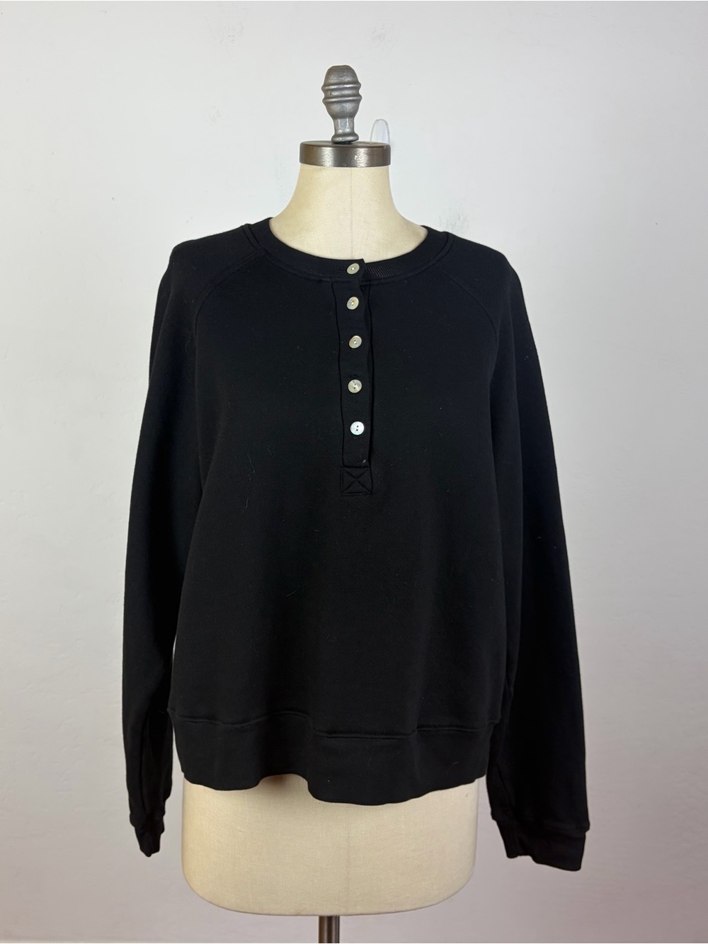 Electric & Rose Henley Sweatshirt in Black